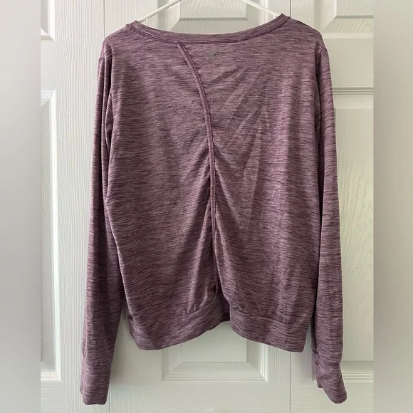 Born Primitive Heather purple long sleeve top with open back design sz M - Picture 3 of 3